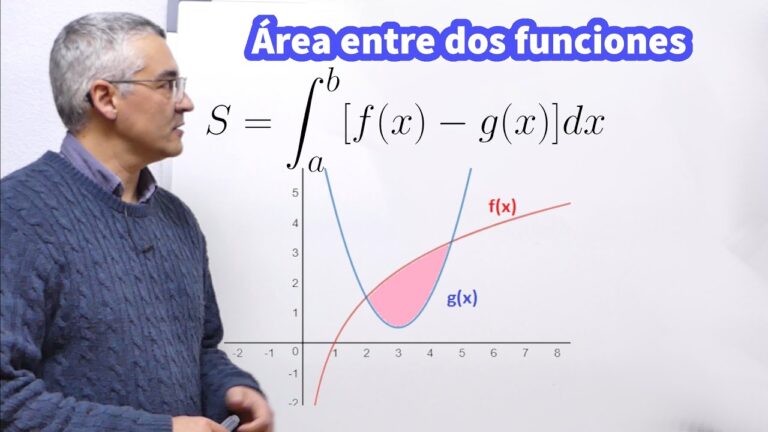 Calcula el área entre dos funciones con integrales
