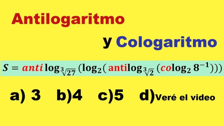 Descubre la magia de las operaciones matemáticas: Álgebra, Antilogaritmo y Cologaritmo