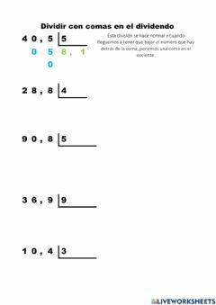 División de decimales: ejercicios interactivos para mejorar tu aritmética