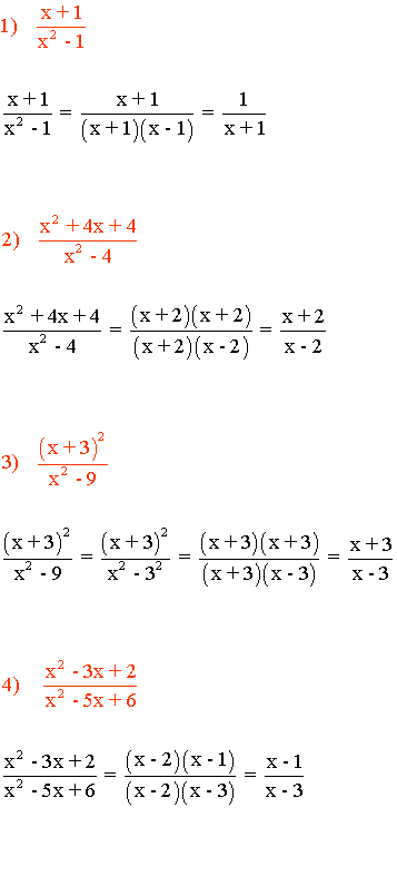 Ejercicios resueltos de fracciones algebraicas con polinomios