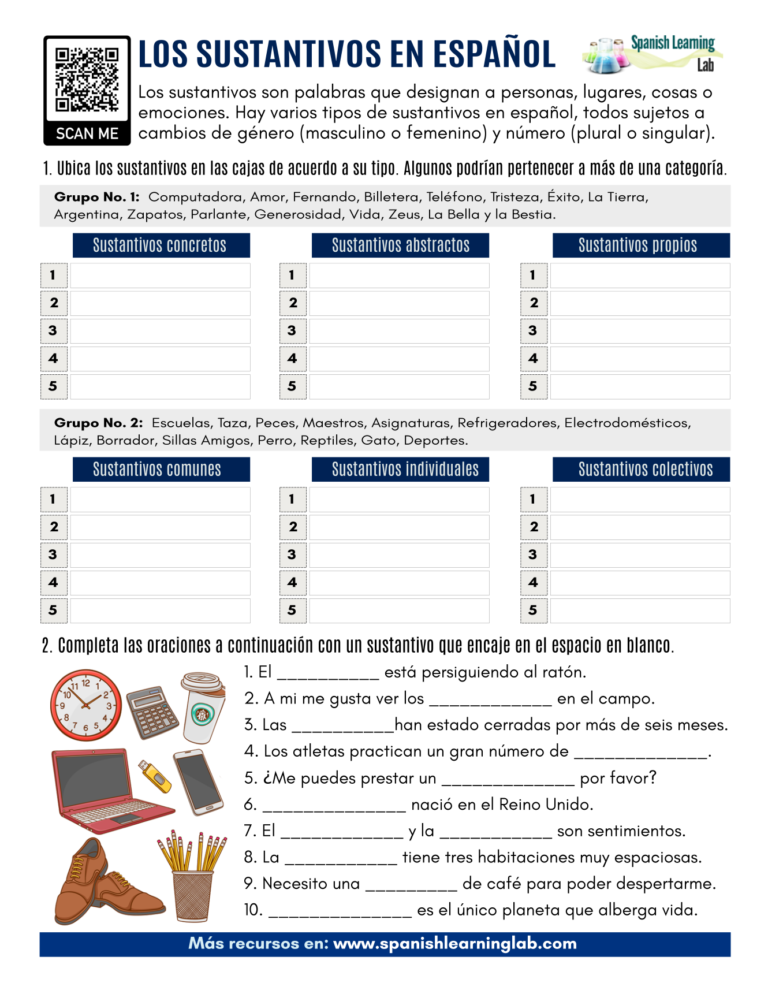Guía completa: Clasificación de Sustantivos en Español